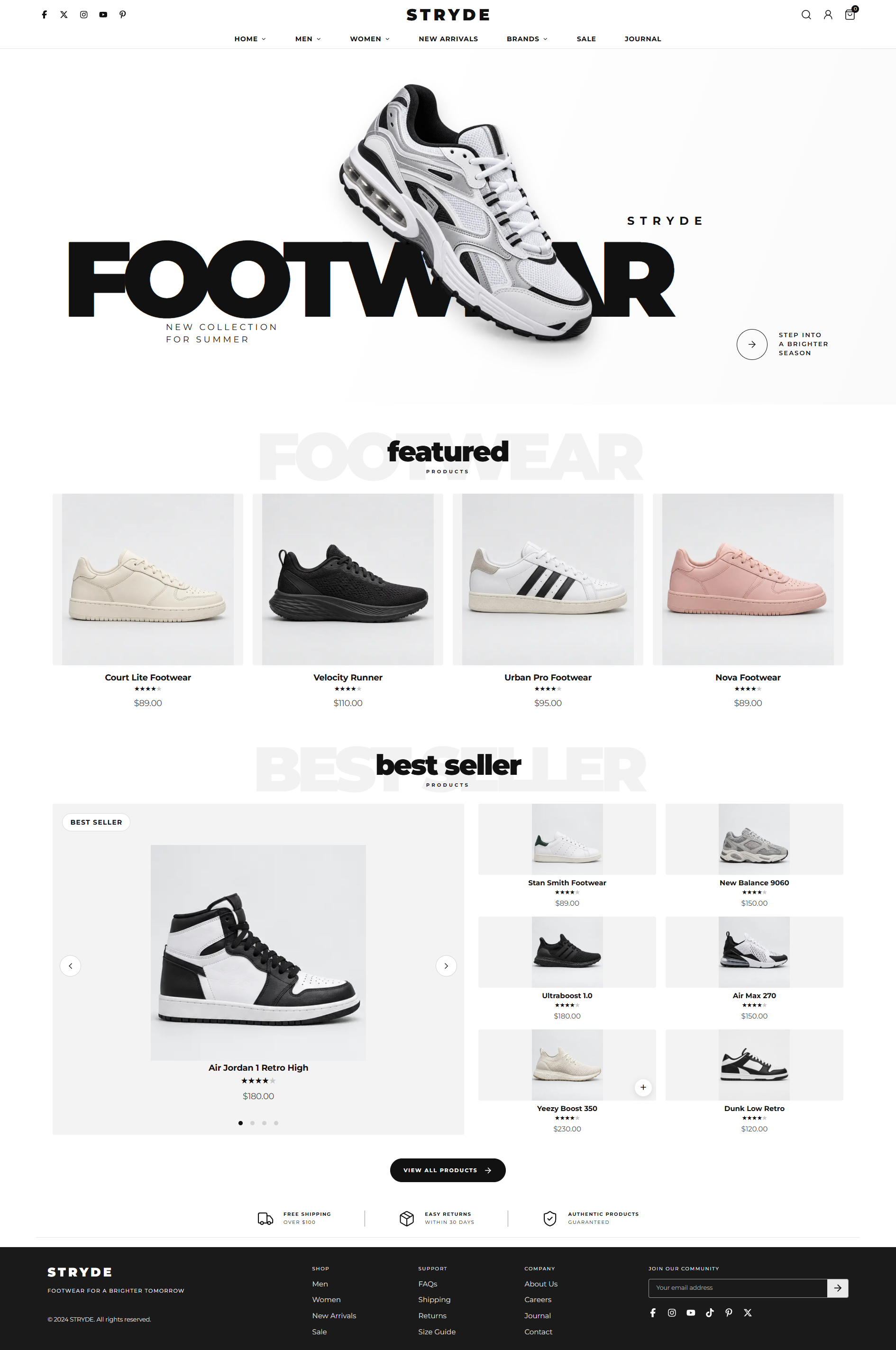 Stryde Sneaker Store homepage preview