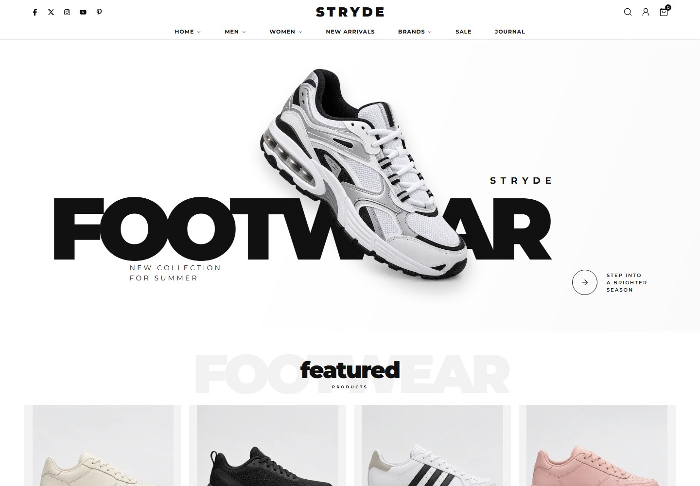 Stryde Sneaker Store homepage preview