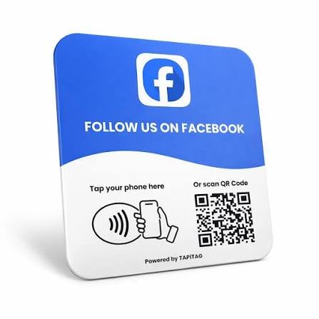 Facebook follow NFC card designed for NFC tap access